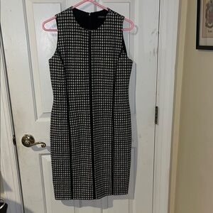 J. McLaughlin Black and White Checkered Midi Dress